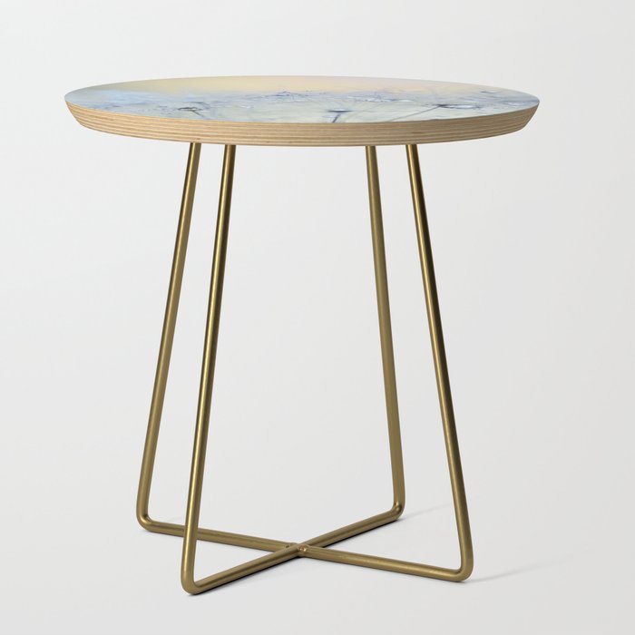 flower photography - dandelion - pastel yellow baby blue floral Side Table Gallery Image 1