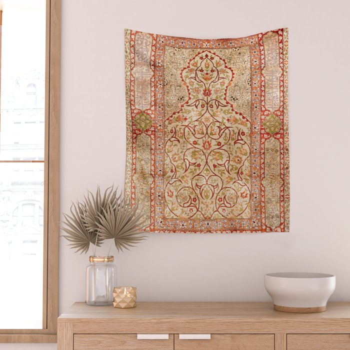 Hereke Northwest Anatolian Silk Rug Print Wall Tapestry Gallery Image 2