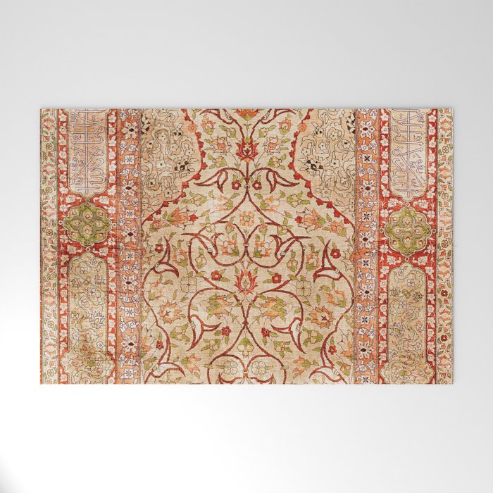 Hereke Northwest Anatolian Silk Rug Print Welcome Mat Gallery Image 1
