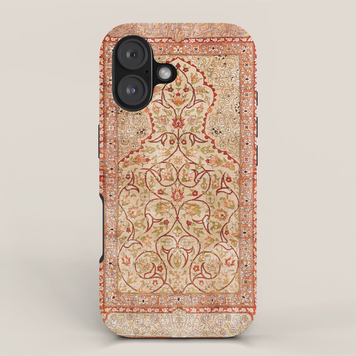 Hereke Northwest Anatolian Silk Rug Print iPhone Case Gallery Image 1