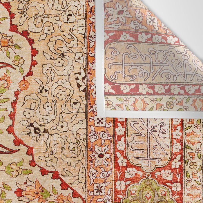 Hereke Northwest Anatolian Silk Rug Print Wall Tapestry Gallery Image 3