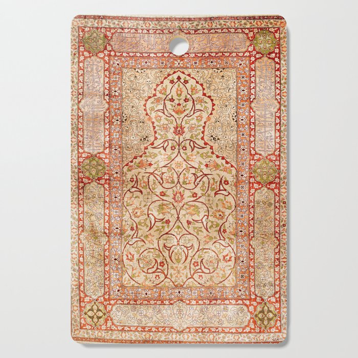 Hereke Northwest Anatolian Silk Rug Print Cutting Board Gallery Image 1