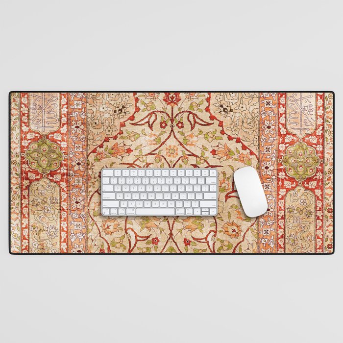 Hereke Northwest Anatolian Silk Rug Print Desk Mat Gallery Image 1