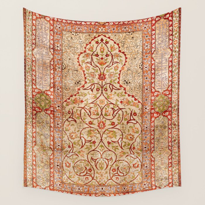 Hereke Northwest Anatolian Silk Rug Print Wall Tapestry Gallery Image 4