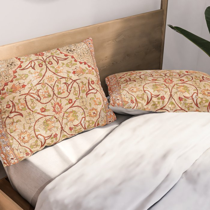 Hereke Northwest Anatolian Silk Rug Print Pillow Sham Gallery Image 2
