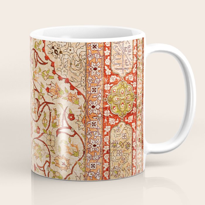 Hereke Northwest Anatolian Silk Rug Print Coffee Mug Gallery Image 1