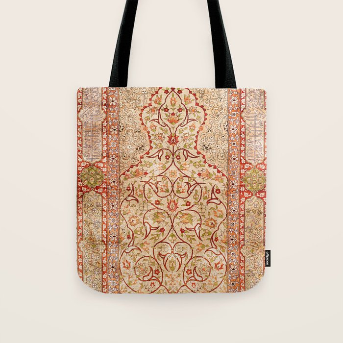 Hereke Northwest Anatolian Silk Rug Print Tote Bag Gallery Image 1