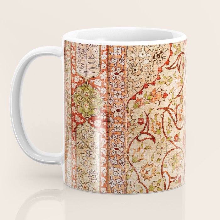 Hereke Northwest Anatolian Silk Rug Print Coffee Mug Gallery Image 3