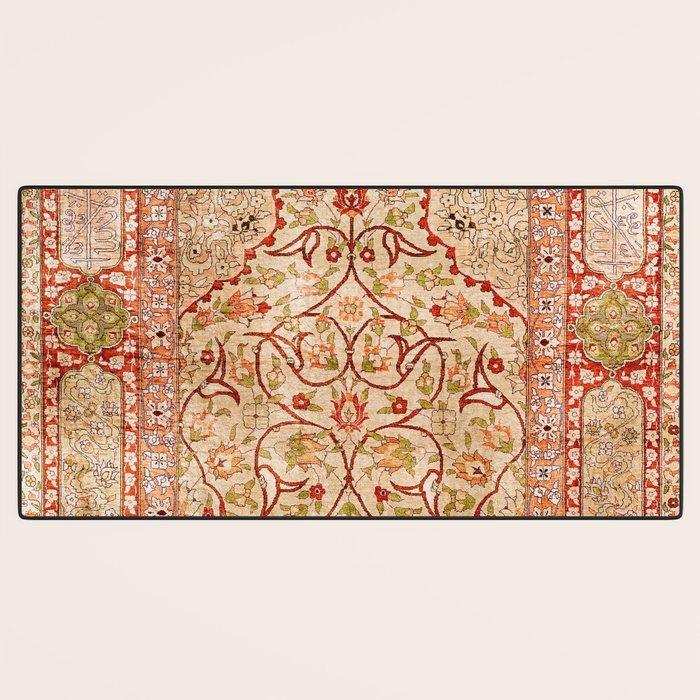 Hereke Northwest Anatolian Silk Rug Print Desk Mat Gallery Image 3