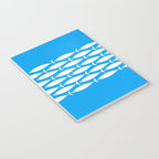 Fish Stripe 8 Blue and White Minimal Mid Century Modern Pattern Notebook Gallery Image 3