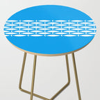 Fish Stripe 8 Blue and White Minimal Mid Century Modern Pattern Side Table Gallery Image 2