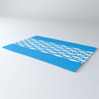 Fish Stripe 8 Blue and White Minimal Mid Century Modern Pattern Rug Gallery Image 3