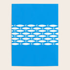 Fish Stripe 8 Blue and White Minimal Mid Century Modern Pattern Poster Gallery Image 4