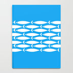 Fish Stripe 8 Blue and White Minimal Mid Century Modern Pattern Notebook Gallery Image 4