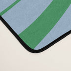 Modern Retro Liquid Swirl Abstract Pattern in Green and Light Blue Desk Mat Gallery Image 4