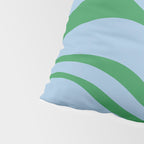 Modern Retro Liquid Swirl Abstract Pattern in Green and Light Blue Pillow Sham Gallery Image 4
