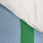 Modern Retro Liquid Swirl Abstract Pattern in Green and Light Blue Comforter Gallery Image 4