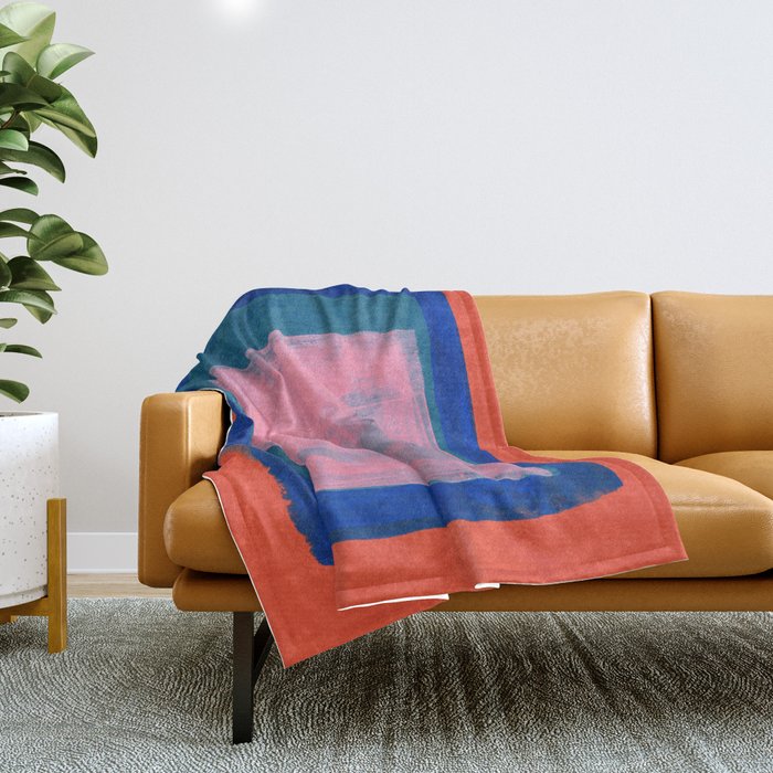 Ocean Pink Colourfield  Throw Blanket Gallery Image 1