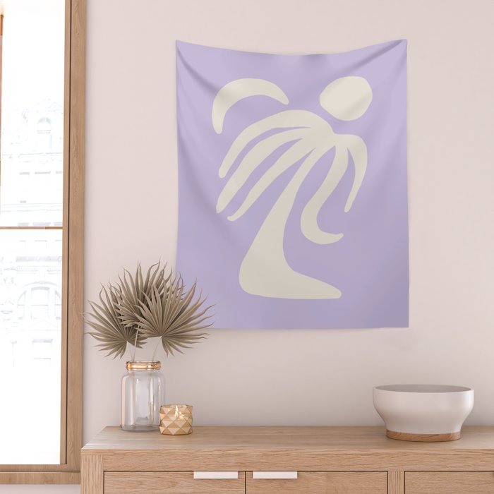 Palm Lilac Wall Tapestry Gallery Image 2