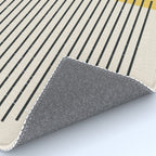 Yellow Lemon Square Stripes Mid Century Modern Minimalist Rothko Inspired Colourfield Stripes Rug Gallery Image 4