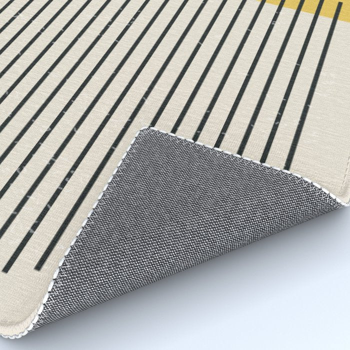 Yellow Lemon Square Stripes Mid Century Modern Minimalist Rothko Inspired Colourfield Stripes Rug Gallery Image 4