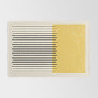 Yellow Lemon Square Stripes Mid Century Modern Minimalist Rothko Inspired Colourfield Stripes Rug Gallery Image 2