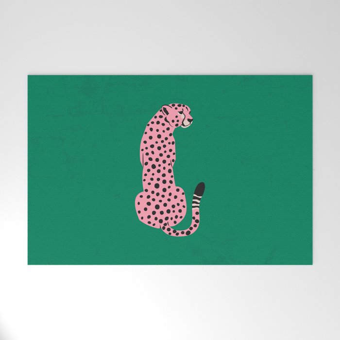 The Stare: Pink Cheetah Edition Welcome Mat Gallery Image 1