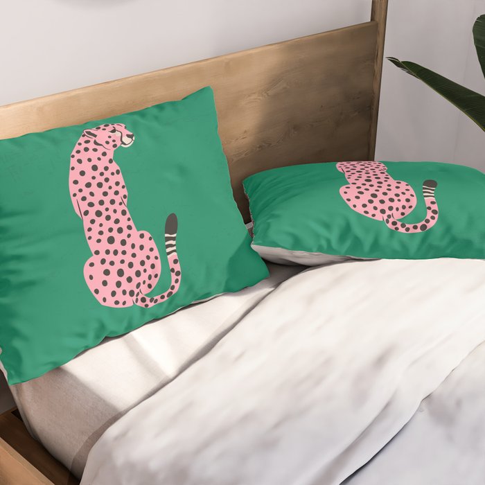 The Stare: Pink Cheetah Edition Pillow Sham Gallery Image 2