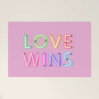 LOVE WINS - Rainbow Neon Welcome Mat Gallery Image 1