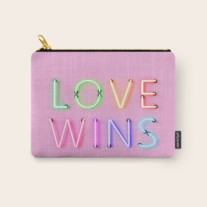LOVE WINS - Rainbow Neon Carry All Pouch Gallery Image 1