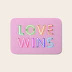 LOVE WINS - Rainbow Neon Bath Mat Gallery Image 1