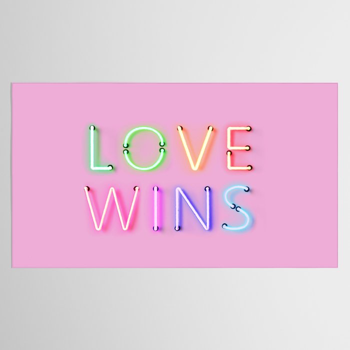 LOVE WINS - Rainbow Neon Tablecloth Gallery Image 2