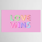 LOVE WINS - Rainbow Neon Tablecloth Gallery Image 2