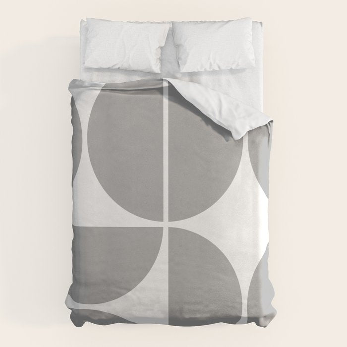 Mid Century Modern Grey Square Duvet Cover Gallery Image 1
