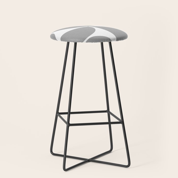 Mid Century Modern Grey Square Stool Gallery Image 1