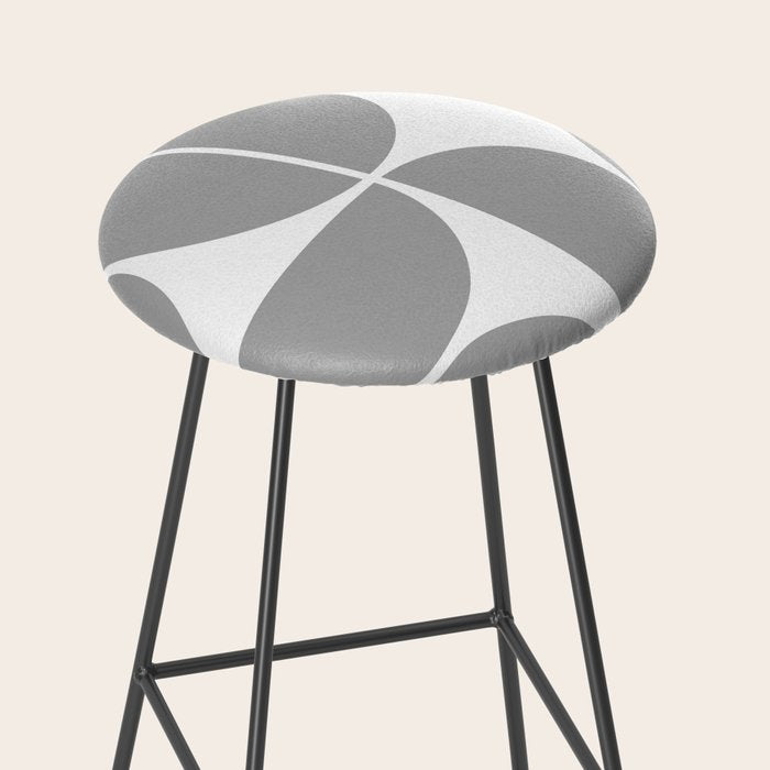 Mid Century Modern Grey Square Stool Gallery Image 2