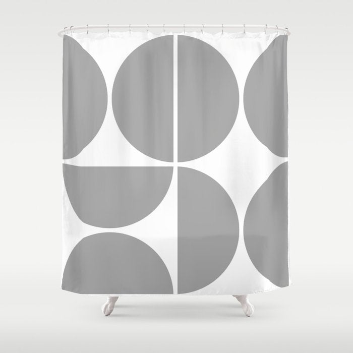 Mid Century Modern Grey Square Shower Curtain