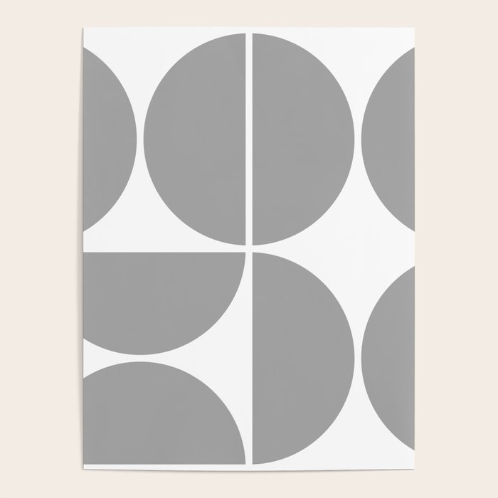 Mid Century Modern Grey Square Poster Gallery Image 1