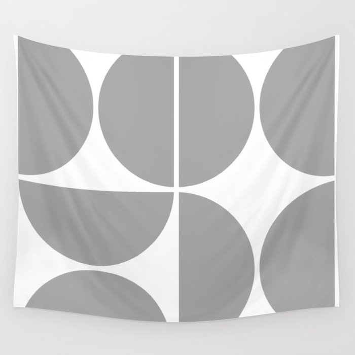 Mid Century Modern Grey Square Wall Tapestry Gallery Image 4