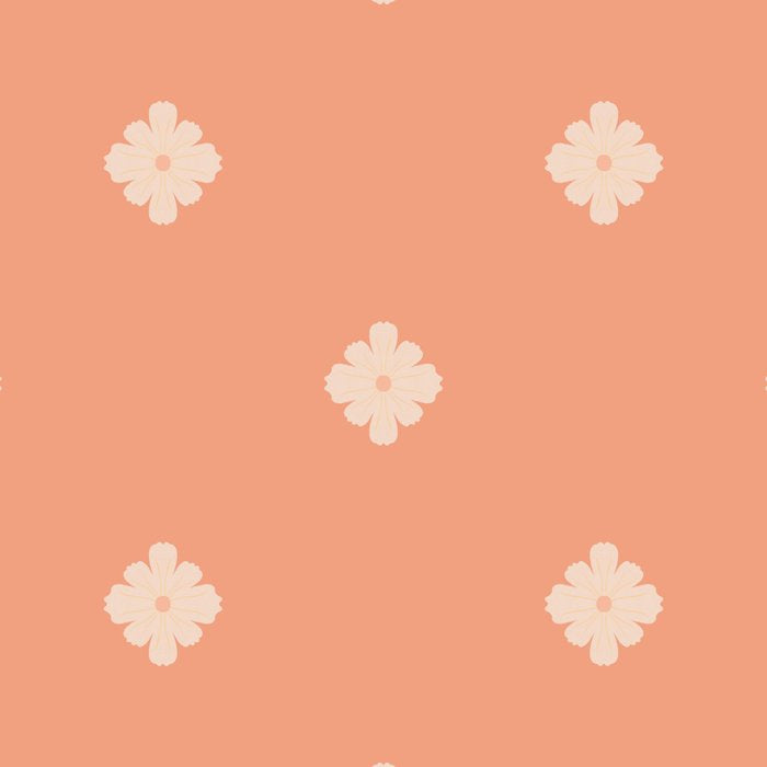 Peach Dot Flower - Minimal Vintage Floral Pattern Coffee Mug Gallery Image 2