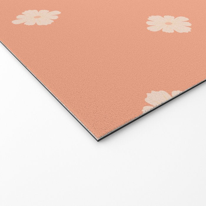 Peach Dot Flower - Minimal Vintage Floral Pattern Welcome Mat Gallery Image 2