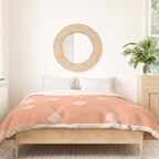 Peach Dot Flower - Minimal Vintage Floral Pattern Duvet Cover Gallery Image 3