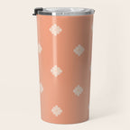 Peach Dot Flower - Minimal Vintage Floral Pattern Travel Mug Gallery Image 3