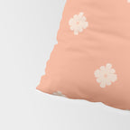Peach Dot Flower - Minimal Vintage Floral Pattern Pillow Sham Gallery Image 4