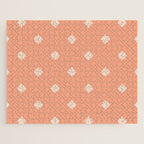 Peach Dot Flower - Minimal Vintage Floral Pattern Jigsaw Puzzle Gallery Image 1