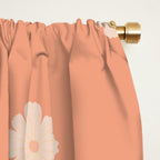 Peach Dot Flower - Minimal Vintage Floral Pattern Window Curtain Gallery Image 2