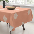 Peach Dot Flower - Minimal Vintage Floral Pattern Tablecloth Gallery Image 3
