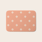 Peach Dot Flower - Minimal Vintage Floral Pattern Bath Mat Gallery Image 1
