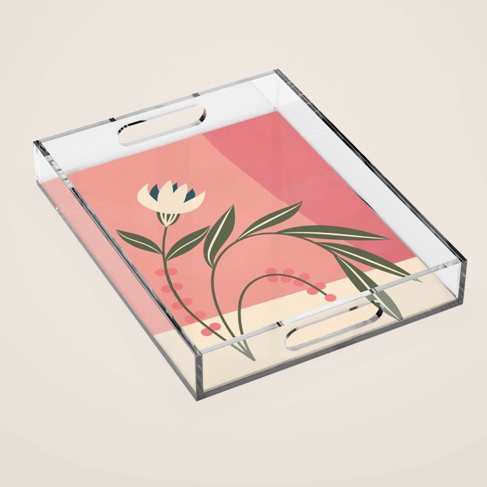 Minimal Abstract Flowers 21 Acrylic Tray Gallery Image 1