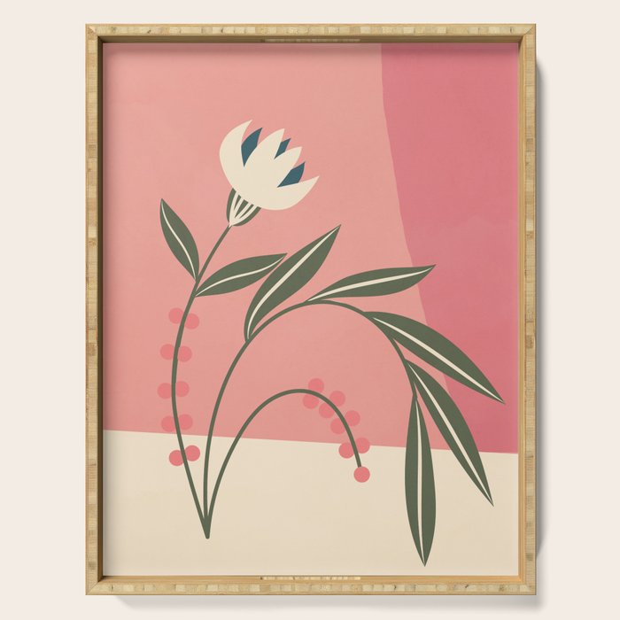 Minimal Abstract Flowers 21 Serving Tray Gallery Image 1